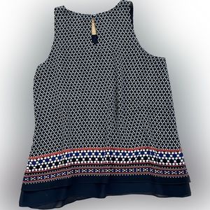 Max Edition sleeveless top Navy pattern. Size M